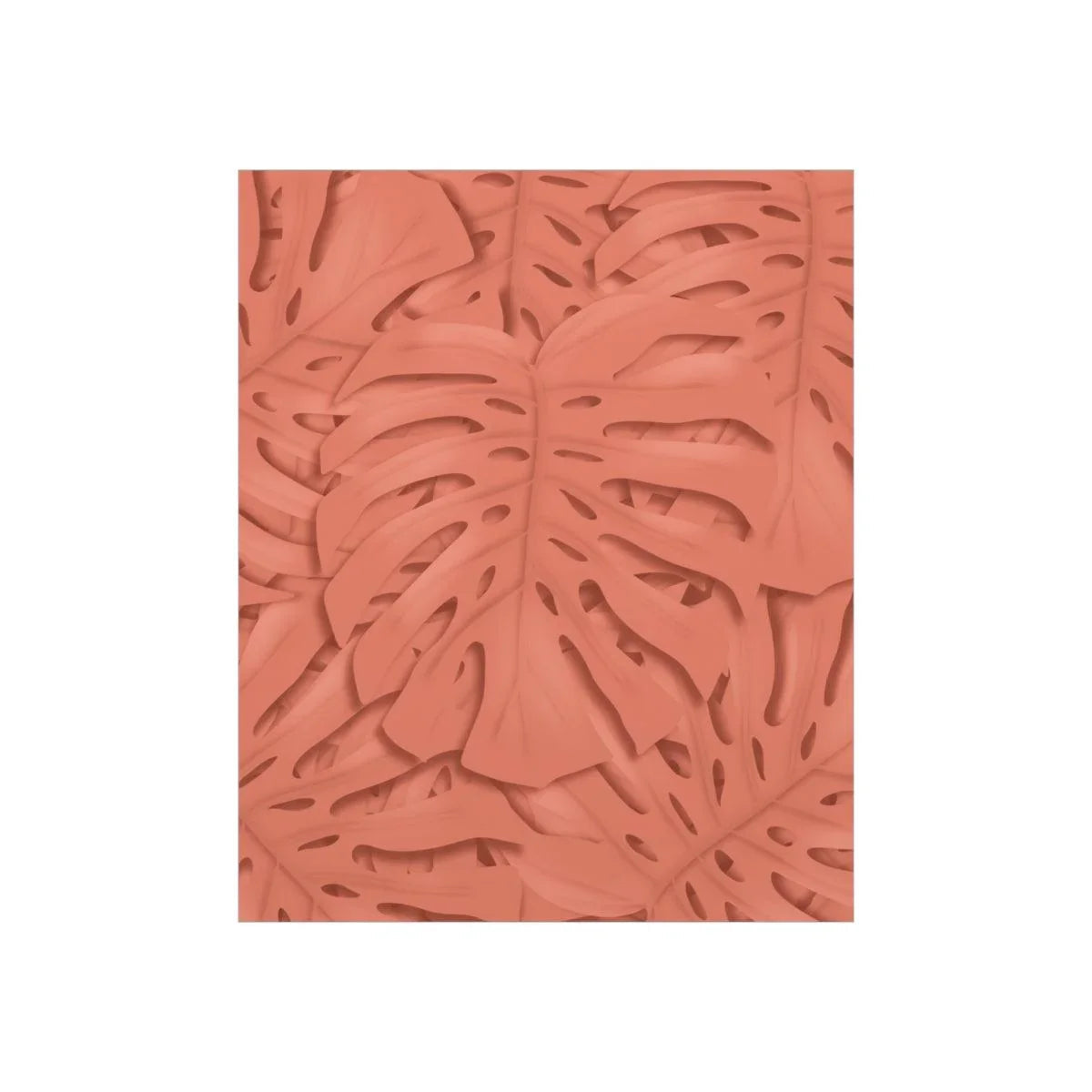 Coral Monstera Botanical Print – Unframed Wall Art