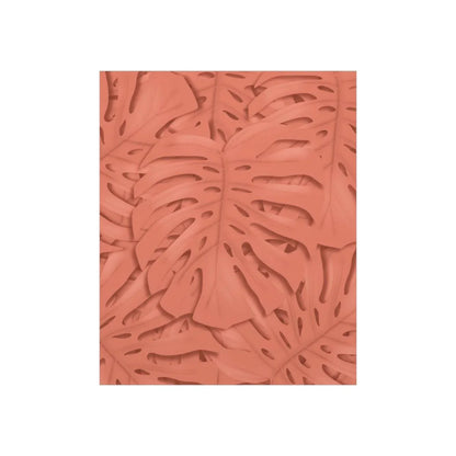 Coral Monstera Botanical Print – Unframed Wall Art