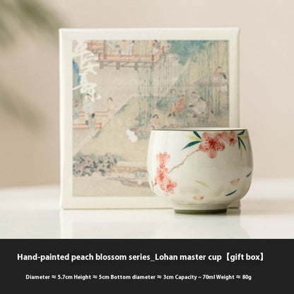 Peach Blossom Hand-painted Master Cup Single Cup Chinese High-end