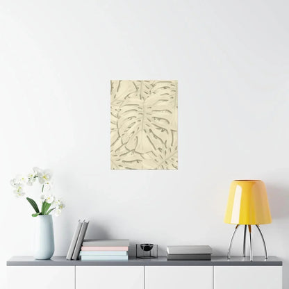 Beige Monstera Botanical Print – Unframed Wall Art
