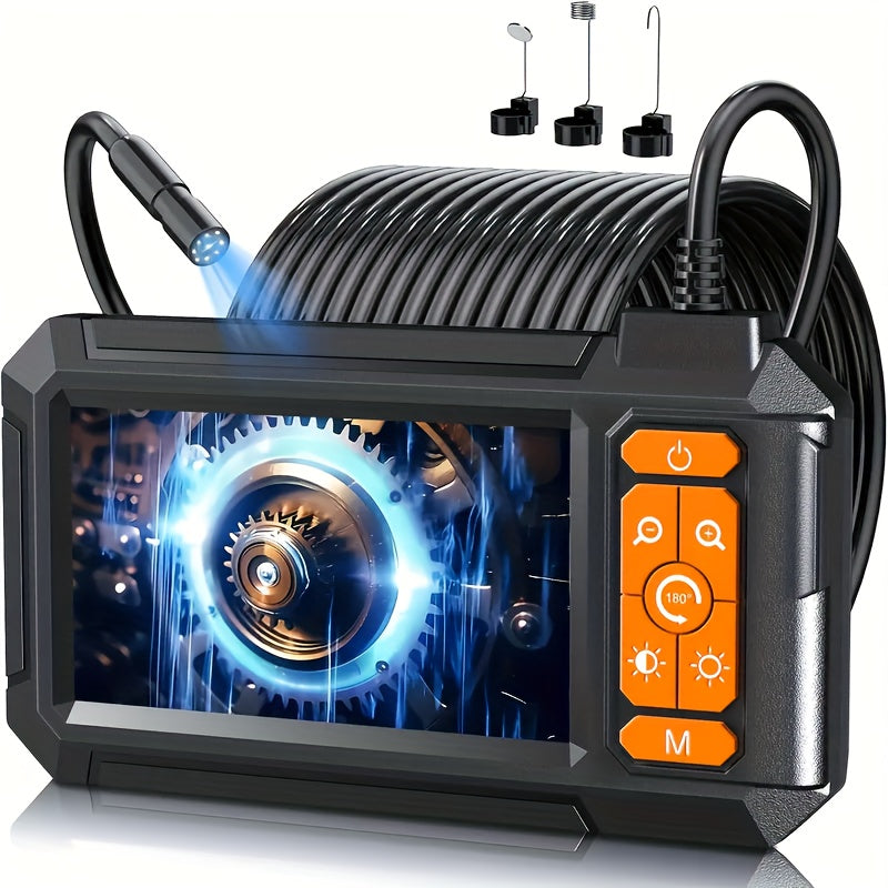 Endoscope Rechargeable Wire Cam w/ 8 LED Light 4.3" Screen 1080PHD 16ft.