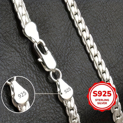 Elegant 20 inch 925 sterling 925 Silver necklace - Fashionable and luxurious design, suitable for both men and women, perfec