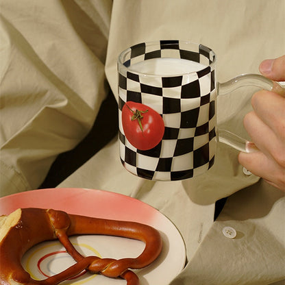 Checkerboard Retro High Temperature Printed Glass