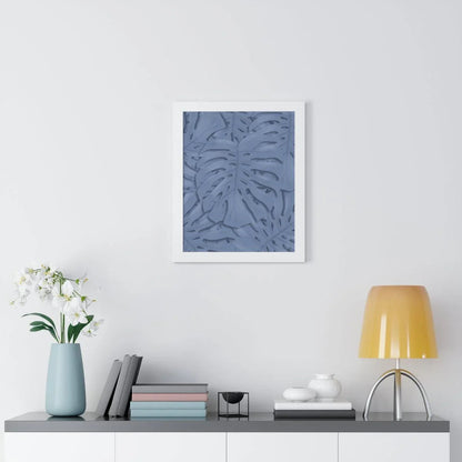 Blue Monstera Framed Print – Botanical Wall Art