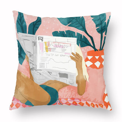 Home Fashion Simple Personality Printed Pillowcase