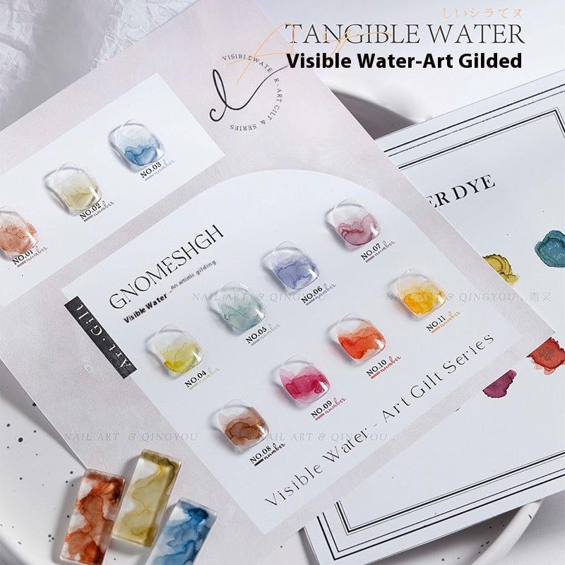 Quick-drying Nail Art Watercolor Shading Fluid Pearlescent Gradient Ink White Gilding Smoke