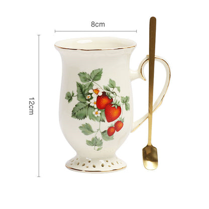 European Style Ceramic Retro Coffee Cup Spoon Set