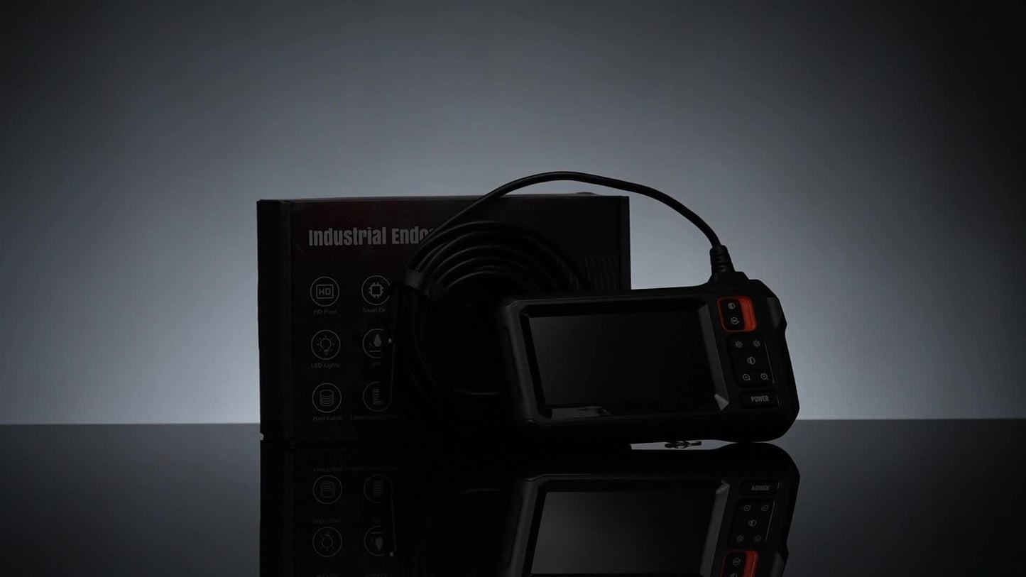 Endoscope Rechargeable Wire Cam w/ 8 LED Light 4.3" Screen 1080PHD 16ft.