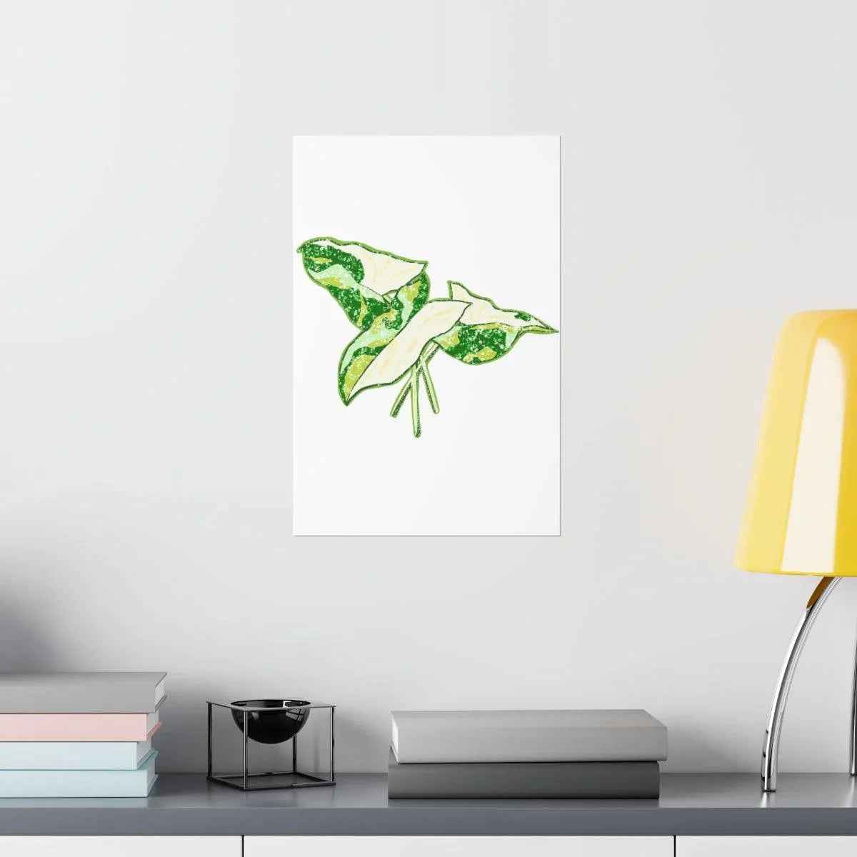Marble Syngonium Botanical Print – Unframed Wall Art