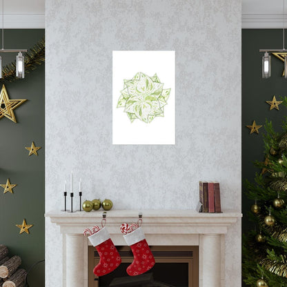 Snow Queen Pothos Botanical Print – Unframed Wall Art