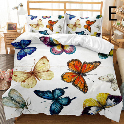 Butterfly Series Three-piece Bedding Quilt Cover Set
