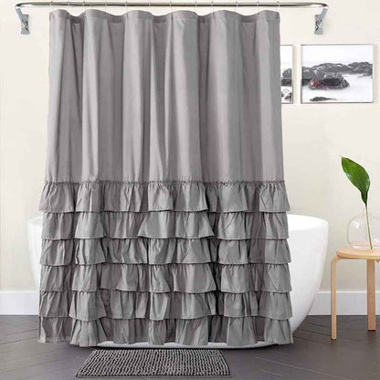 Folding Polyester Bathroom Partition Shower Curtain