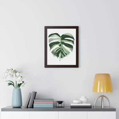 Melting Monstera Albo Framed Print – Botanical Wall Art