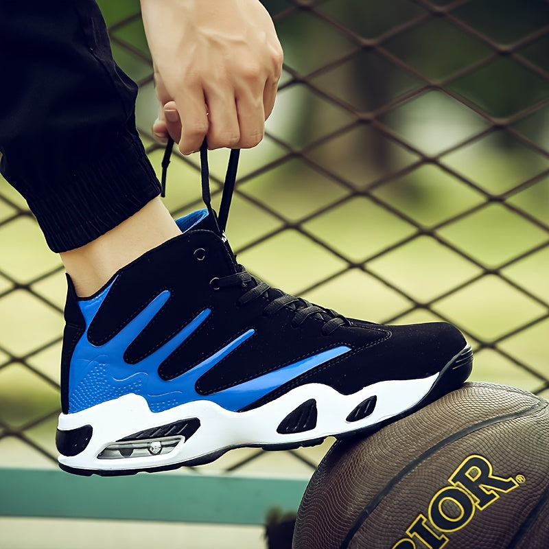 Professional Basketball Shoes for Men, Comfortable High-top Breathable Non-slip Shock Absorbing Lace-up Cushion Sneakers for Training, Running And Stepping