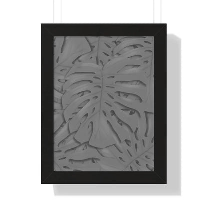 Grey Monstera Framed Print – Botanical Wall Art