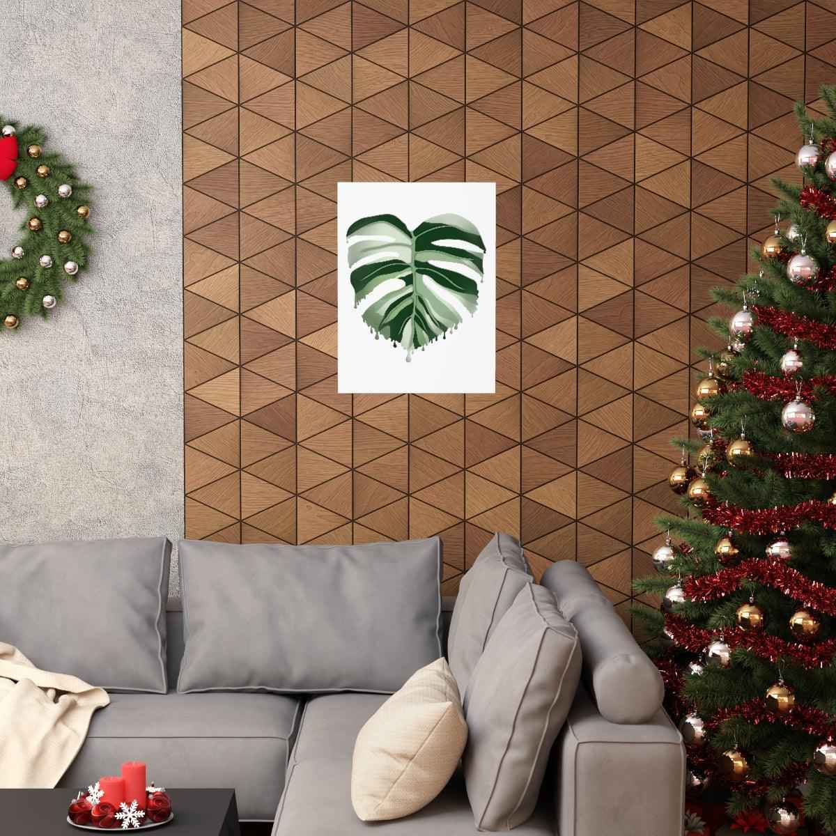 Melting Monstera Albo Botanical Print – Unframed Wall Art
