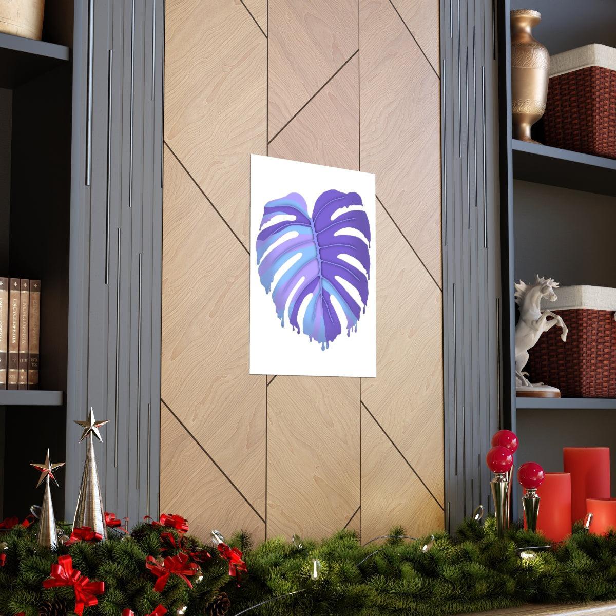 Purple Melting Monstera Botanical Print – Unframed Wall Art