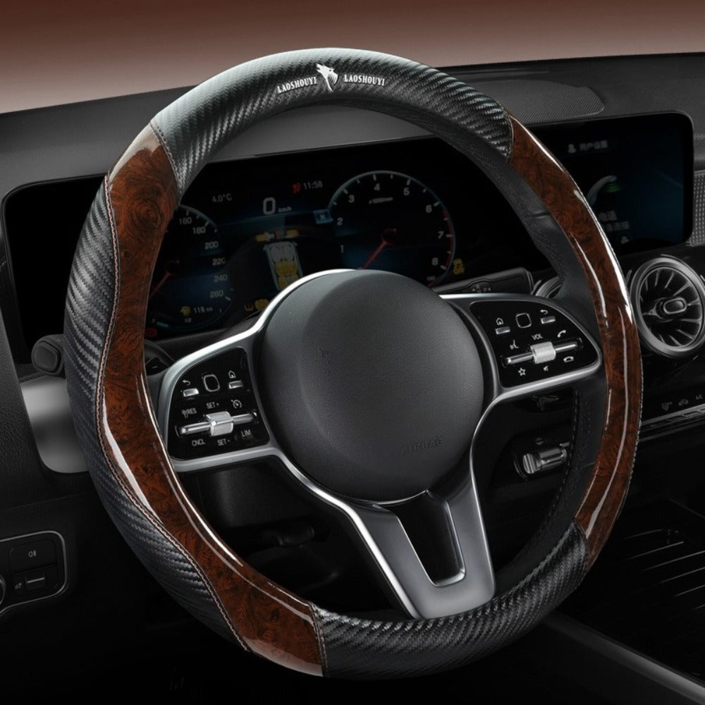 Steering Wheel Cover Universal Fit Carbon Fiber