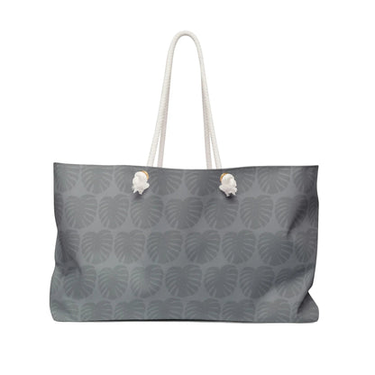 Gray Monstera Pattern Weekender Bag