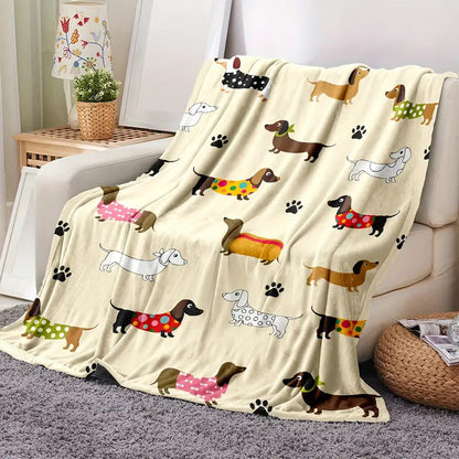 Dachshund Blanket Flannel Square Cover Blanket