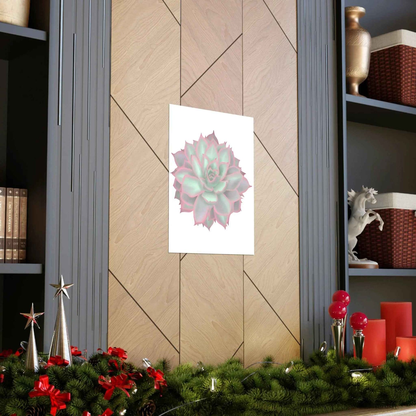 Echeveria Violet Queen Succulent Botanical Print – Unframed Wall Art