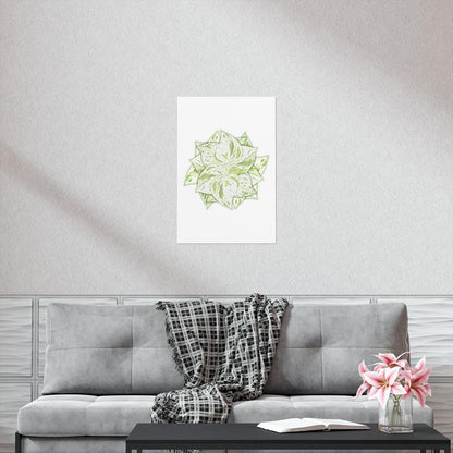 Snow Queen Pothos Botanical Print – Unframed Wall Art