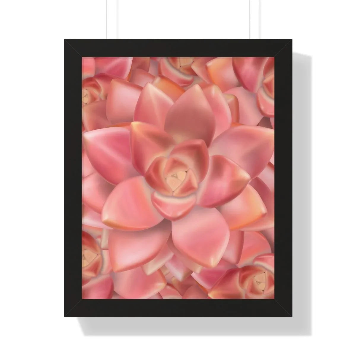 Graptosedum California Sunset Succulent Pattern Framed Print – Botanical Wall Art