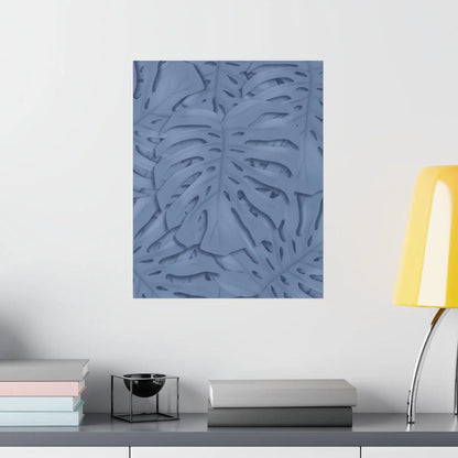 Blue Monstera Botanical Print – Unframed Wall Art