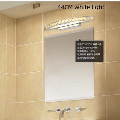LED Simple Bathroom Shower Room Wall Lamp Crystal Mirror Headlight