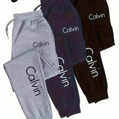 Oversized Men's Casual Jogging Pants w/ Adjustable Elastic - 3 Pack
