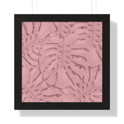 Soft Pink Monstera Framed Print – Botanical Wall Art