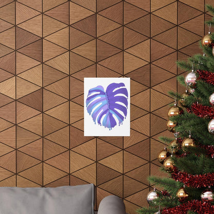 Purple Melting Monstera Botanical Print – Unframed Wall Art