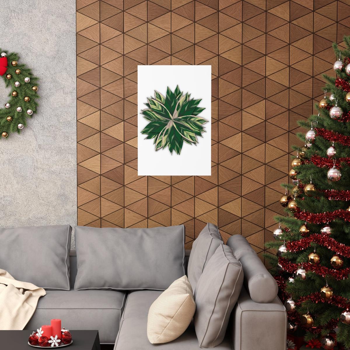 Stromanthe Triostar Botanical Print – Unframed Wall Art