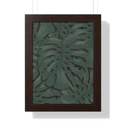 Deep Green Monstera Framed Print – Botanical Wall Art