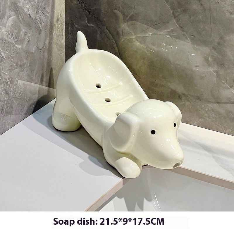 Dolphin Drain Soap Box Ceramic Household Punch-free Toilet
