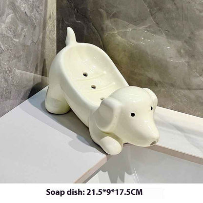 Dolphin Drain Soap Box Ceramic Household Punch-free Toilet