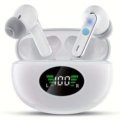 Bluetooth Earphones, Bluetooth Earbuds, In Ear Earphones, Wireless Earphones, with LED Power Display Charging Case, Bluetooth 5.4 Earphones, True Wireless Bluetooth Earphones, Playback Time Of 40 Hours, Wireless Noise Cancell