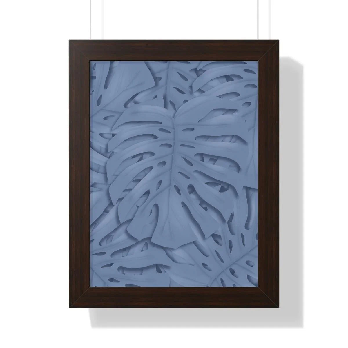 Blue Monstera Framed Print – Botanical Wall Art