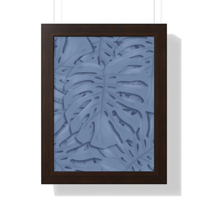 Blue Monstera Framed Print – Botanical Wall Art