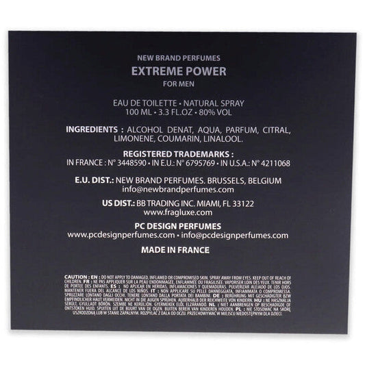 New Brand Extreme Power for Men EDT Spray 3.3 oz