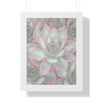 Echeveria Violet Queen Succulent Pattern Framed Print – Botanical Wall Art