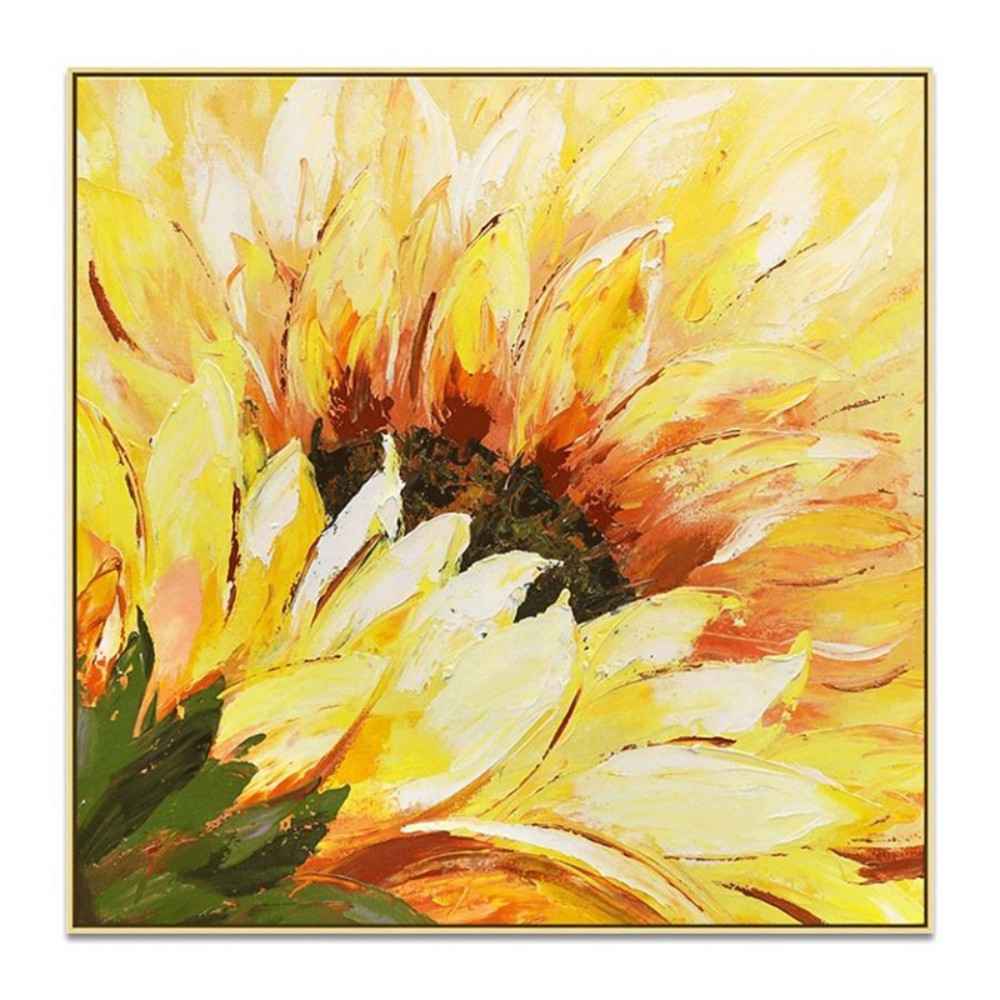 Hand-Painted Oil Painting On Canvas Abstract Sunflower Flowers Painting Modern Wall Art Landscape Painting Living Room Home Office Decor Frameless