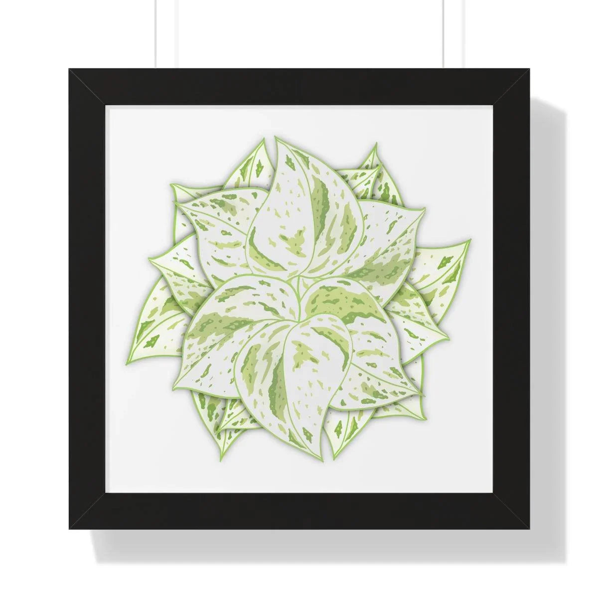 Snow Queen Pothos Framed Print – Botanical Wall Art