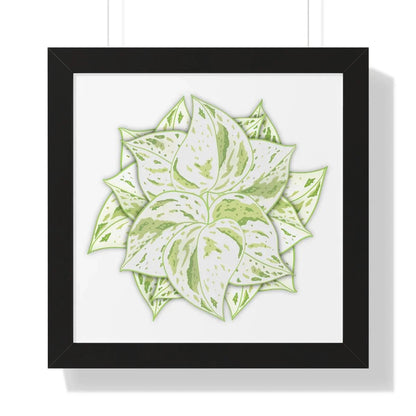 Snow Queen Pothos Framed Print – Botanical Wall Art