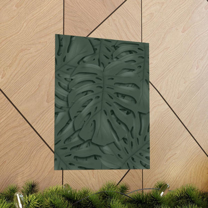 Deep Green Monstera Botanical Print – Unframed Wall Art