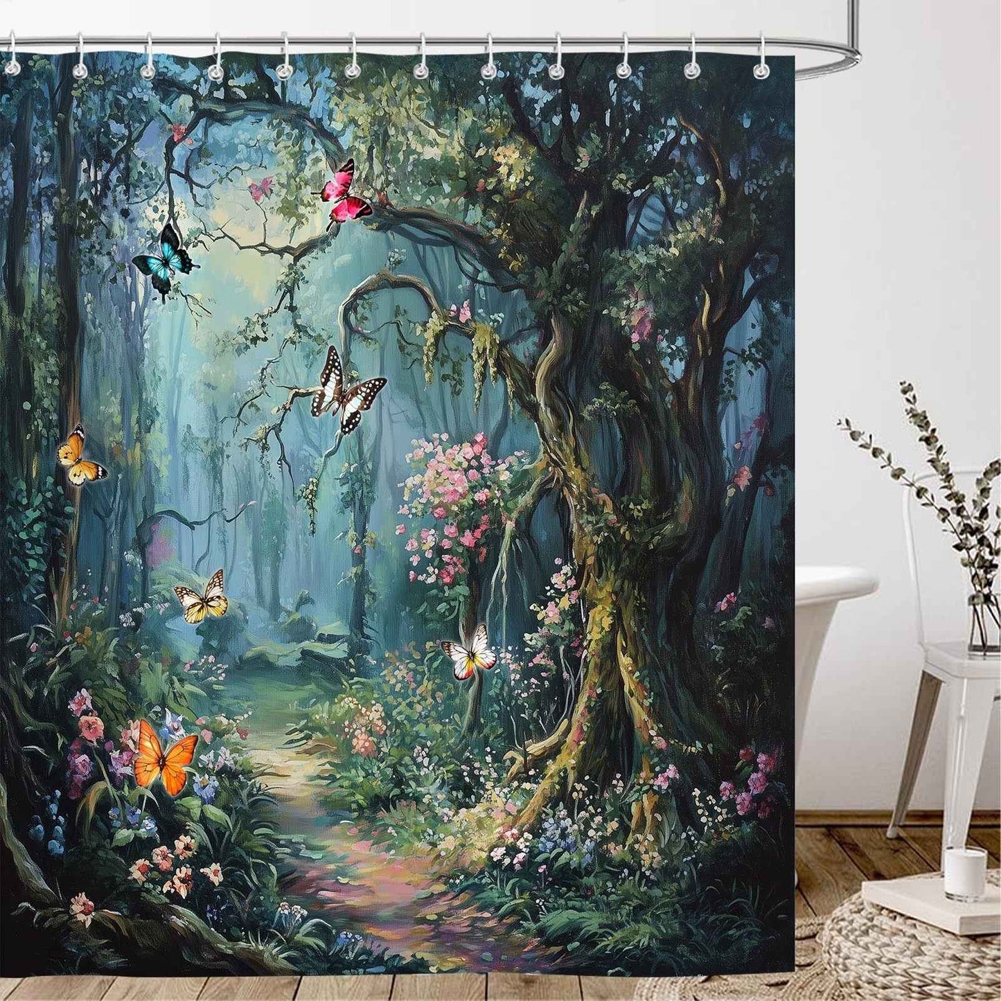 Shower Curtain Digital Printing Bathroom Waterproof Mildew-proof Partition Curtain