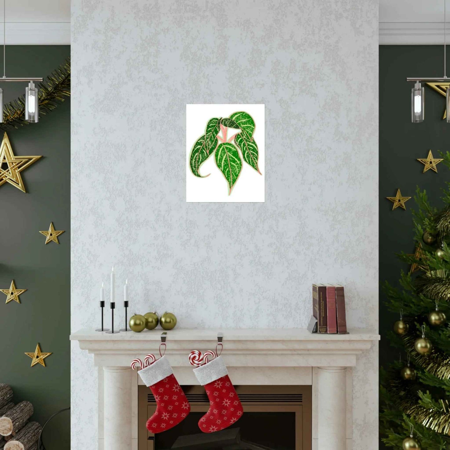 Aglaonema Sparkling Sarah Botanical Print – Unframed Wall Art