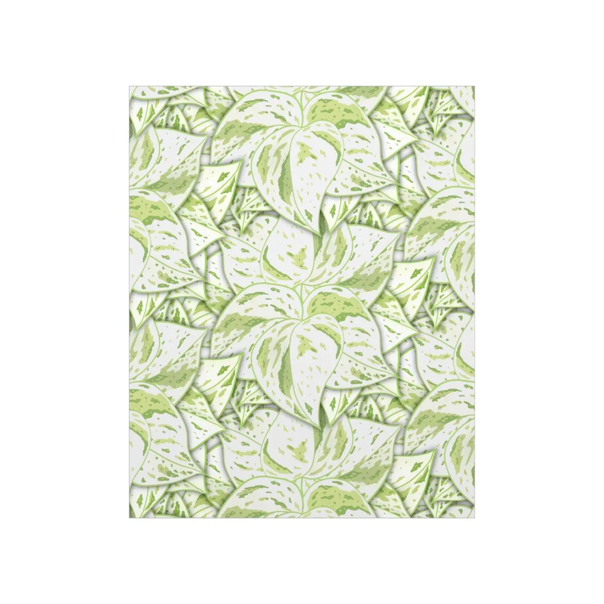 Snow Queen Pothos Pattern Botanical Print – Unframed Wall Art