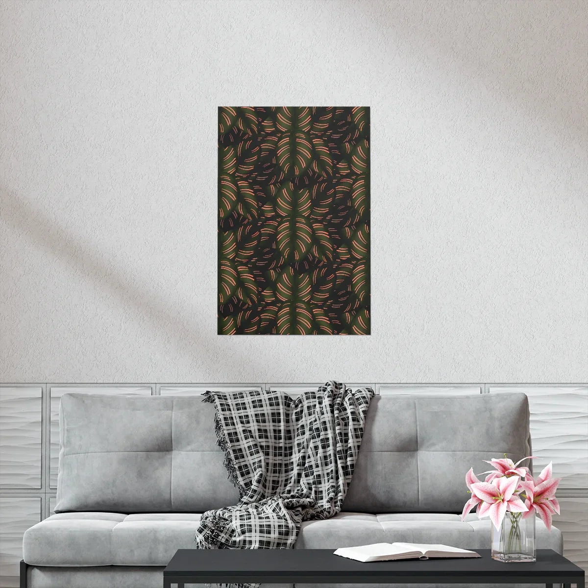Calathea Pinstripe Botanical Print – Unframed Wall Art