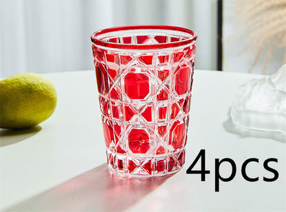 Creative Light Luxury Color Checkered Whisky Cup